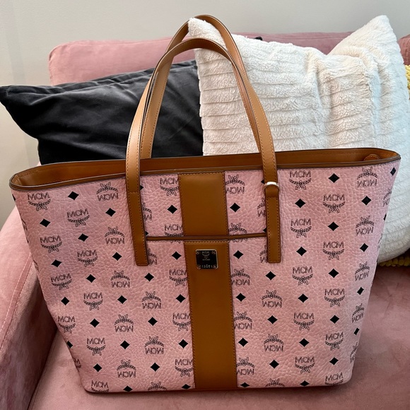 MCM Anya Medium Visetos Zip Top Shopper in Soft pink (Nordstrom Exclusive) - Picture 2 of 9